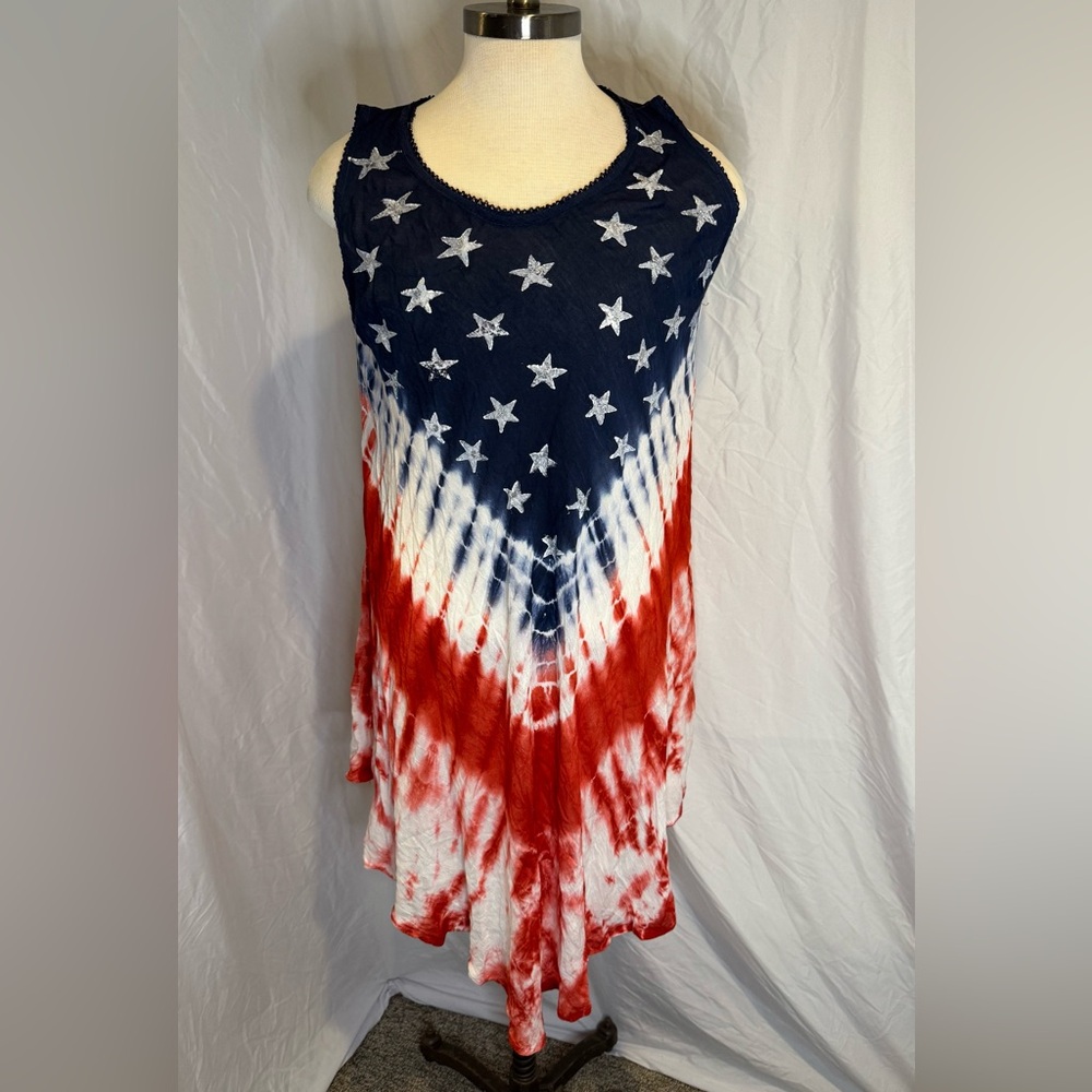 TRUE ROCK Starry Navy and Red Tank Top
